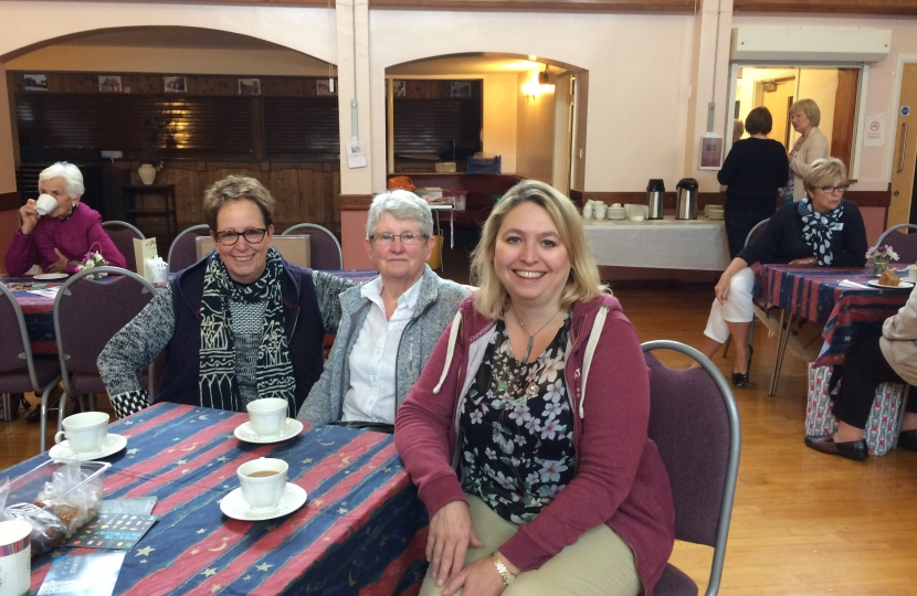 Enjoying a cuppa with Eileen Cox and Ellen Faulkner 